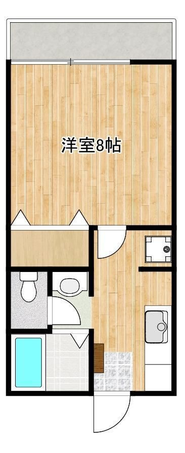 熊本市中央区九品寺３丁目のアパートの間取り