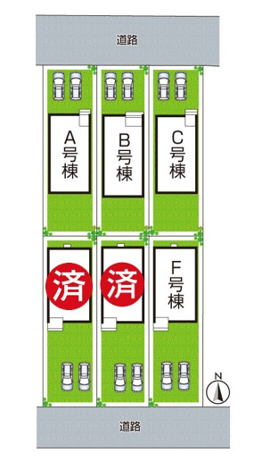 尼崎市東園田町　新築一戸建ての区画図|全６区画