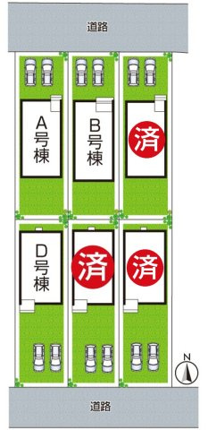 ■10日(土)11日(日)12日(月)現地ご見学可能！　尼崎市東園田町　全6邸の区画図|全６区画