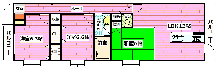 ベルジャルダンの間取り