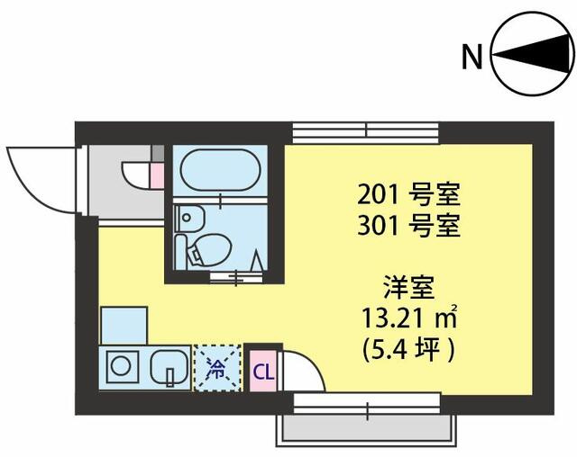 【間取り】 | ＶＩＬＬＡ　ＹＵＴＡＫＡＣＨＯ | １Ｒ