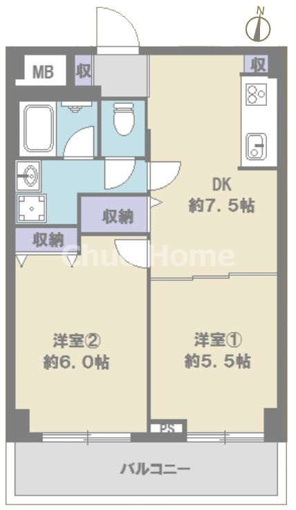 ドルミ錦糸町長谷川ビルの間取り|８階部分・南向きにつきまして日当たり・通風・眺望良好。新規リフォーム施工が完了いたしましたのでいつでも内覧が可能です。