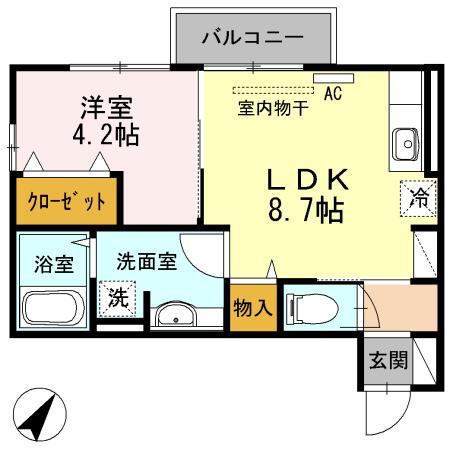 セジュール合川南　A棟の間取り