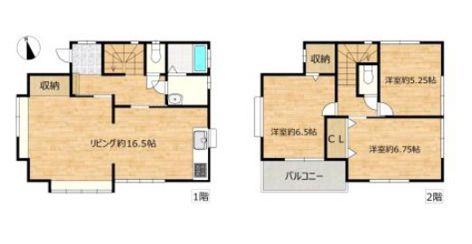 鶴ヶ島市下新田中古戸建の間取り