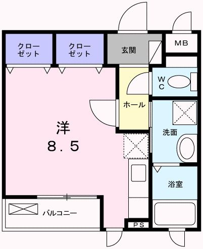 青梅市河辺町７丁目のアパートの間取り