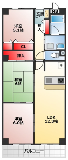 【間取り】 | パール久米田