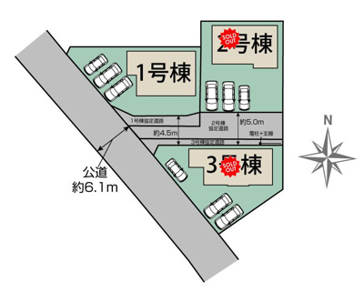 【区画図】 | Blooming　Garden　方木田四斗蒔　1号棟 | ★内覧予約でブランド米2kg★