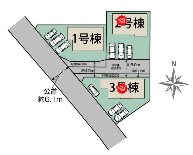 【区画図】 | Blooming　Garden　方木田四斗蒔　1号棟 | ★内覧予約でブランド米2kg★