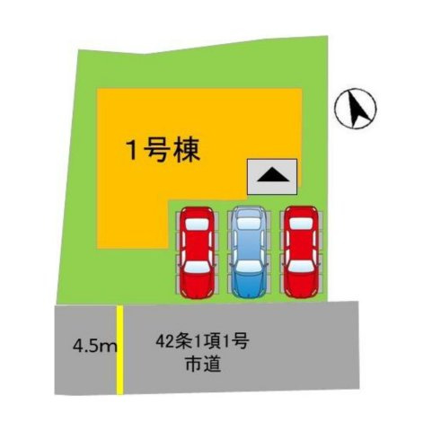 福岡市南区老司5丁目第6-1棟（1号棟）の区画図|配置図