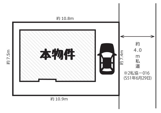 所沢市狭山ヶ丘2丁目　中古一戸建　～軽量鉄骨造～の区画図|カースペース1台分。