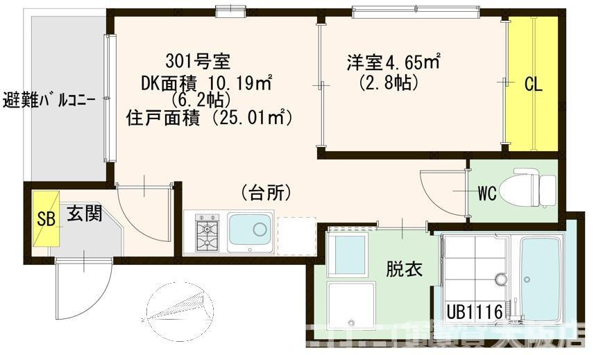 大阪市北区長柄中３丁目のアパートの間取り