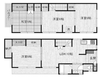 三萩野戸建の間取り