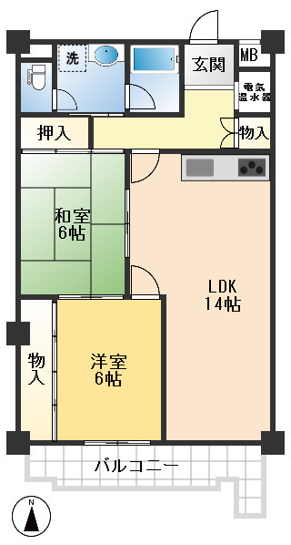 プレジデント箕面A棟の間取り