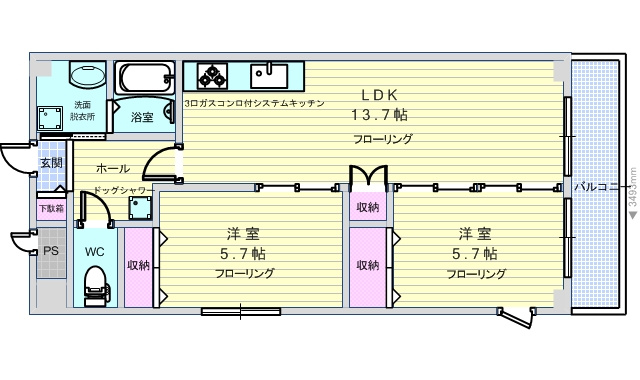 ファイブコート向丘の間取り