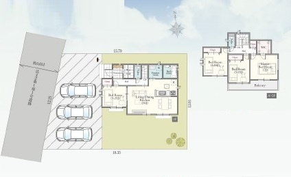 坂戸市清水町売地の土地図|参考プラン