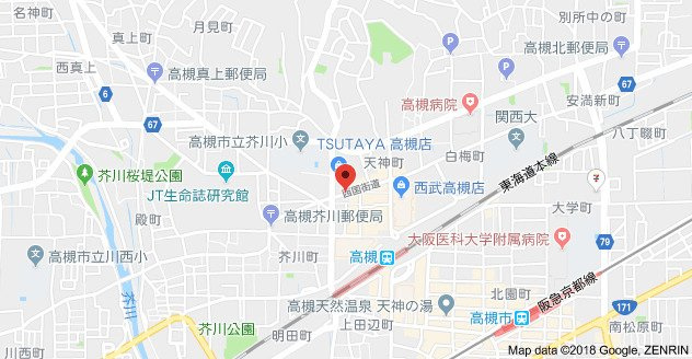 高槻市芥川町１丁目の賃貸マンションの地図|写真は同マンション別部屋