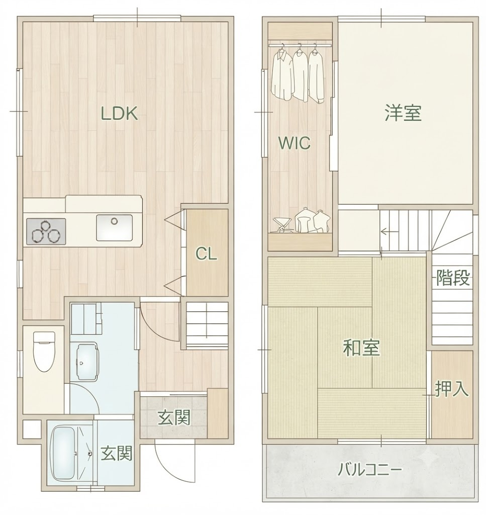 大阪市阿倍野区橋本町　戸建ての間取り