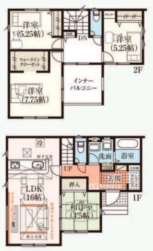 行田市旭町　の間取り|１号棟間取り図