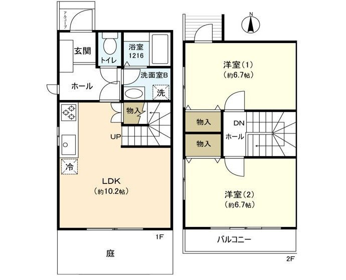 西つつじヶ丘２丁目テラスハウスの間取り