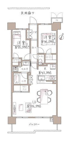 プレミスト高尾サクラシティ エアリーコートの間取り
