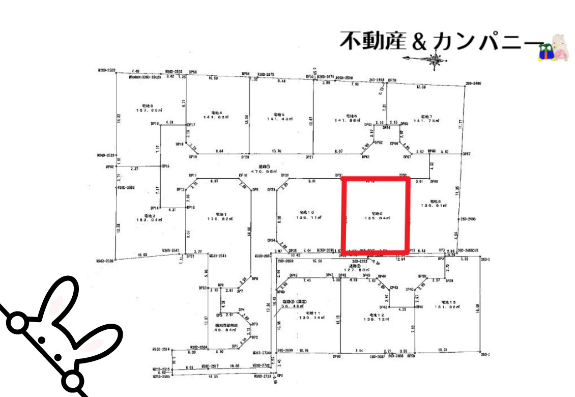 松前町南黒田のおトチ9号地　伊予郡松前町大字南黒田売土地の土地図