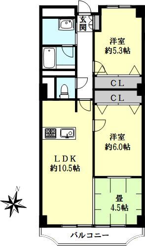 イトーピア塩屋の間取り
