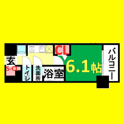 ディアレイシャス浅間町III　名古屋市賃貸　仲介手数料無料の間取り