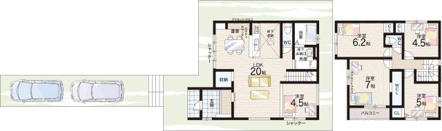 ★京都市左京区修学院室町　第1期　新築一戸建ての間取り|3号地