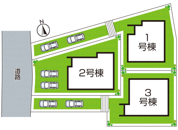 ★京都市左京区修学院室町　第1期　新築一戸建ての区画図|全3区画