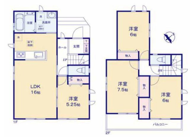 【間取り】 | 3人から4人家族には、新築戸建3LDKよりも広くゆったりした暮らしが出来る4LDKがおすすめです。家の中が広いことで、家族全員で団らんのできるリビングの他、子供1人に1部屋を割り当てることも可能です。