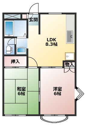 【間取り】 | ハイツアザレア | 人気のオール洋間です