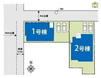 越谷市東越谷21期　新築一戸建て　1号棟の区画図