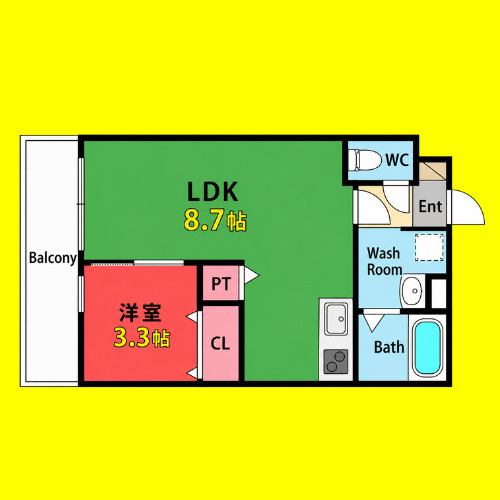 ジーメゾン名古屋大杉ジュミエ　名古屋市賃貸　仲介手数料無料の間取り