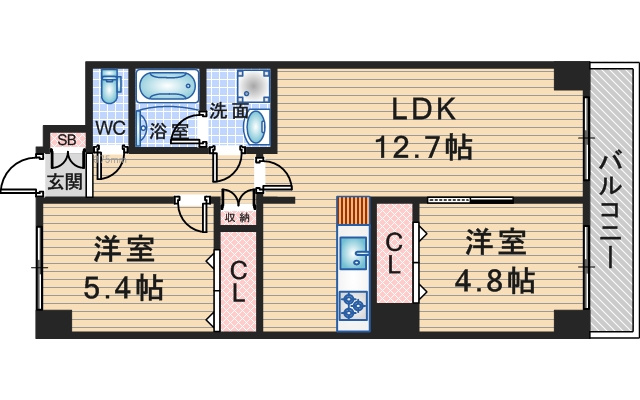 GLUCK MAISON F-TOYONAKA XVの間取り