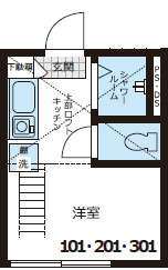 新宿区原町３丁目のアパートの間取り