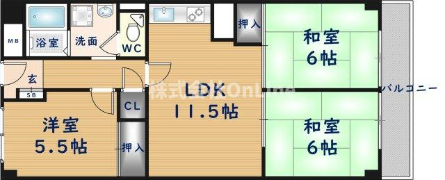 【間取り】 | 久宝寺グリーンマンション
