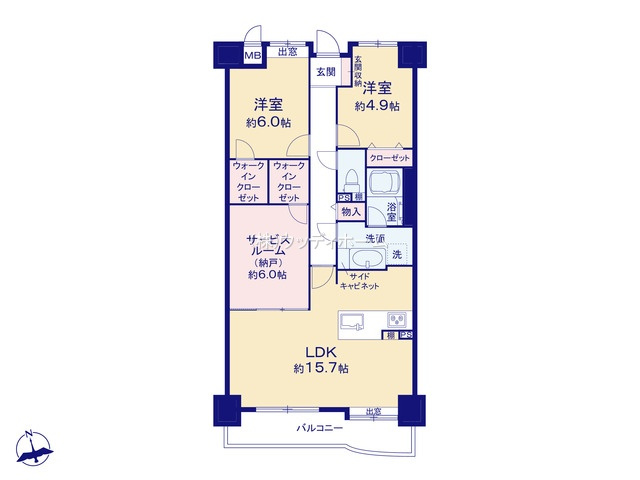 オーベル越谷南　中古マンションの間取り