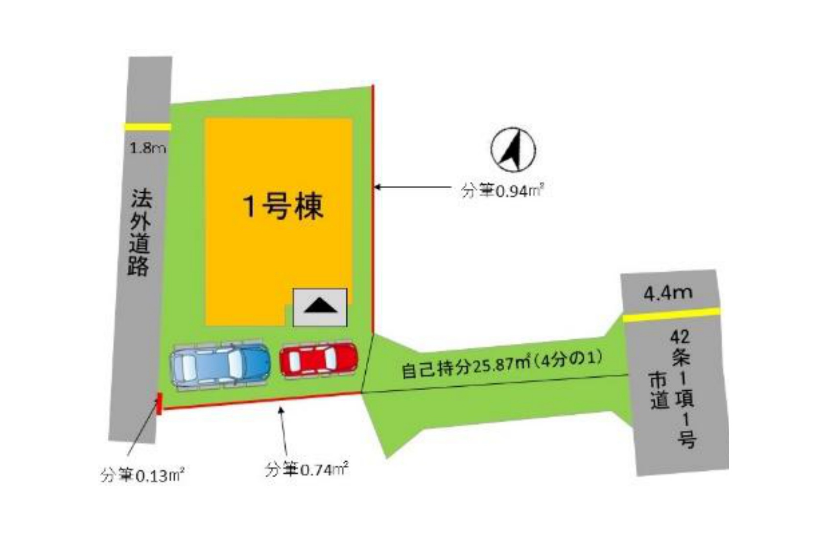 福岡市南区和田2丁目第2-1棟（1号棟）の区画図|配置図