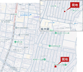 【地図】 | 白岡市新白岡　条件なし売地　全１区画
