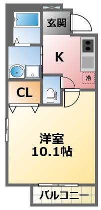 フジパレス西宮鳴尾Ⅱ番館 の間取り