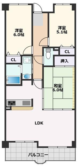 【間取り】 | カルムフォーレ千里山