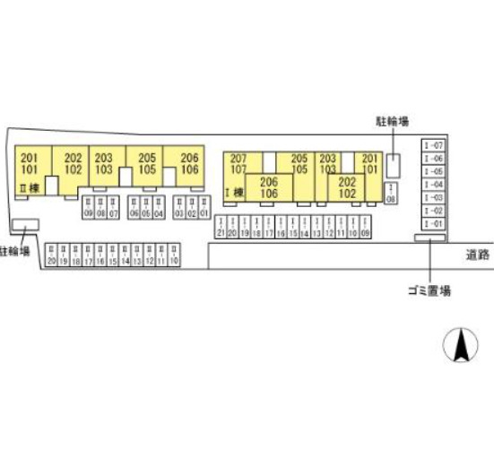 D-room桜　Ⅰ棟 の区画図