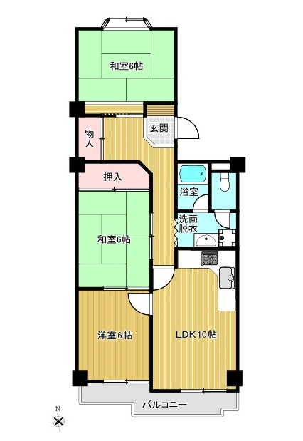 八事八幡山マンション東館の間取り