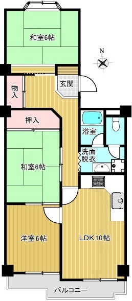 八事八幡山マンション東館の間取り