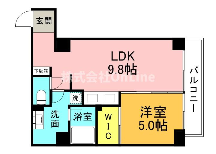 八尾市本町２丁目の賃貸マンションの間取り