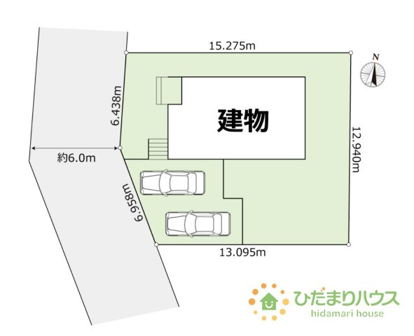 【区画図】 | 龍ケ崎市藤ケ丘６丁目　中古戸建 | お庭は約15坪と広く、お子様のプールや物置など、色々な使い方ができます♪