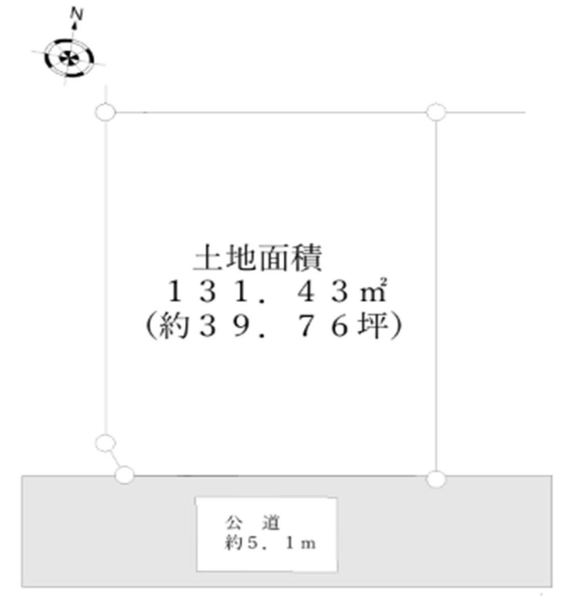 古家付土地　建築条件なしの土地図|整形地