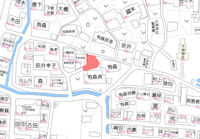 岡山市中区四御神の地図