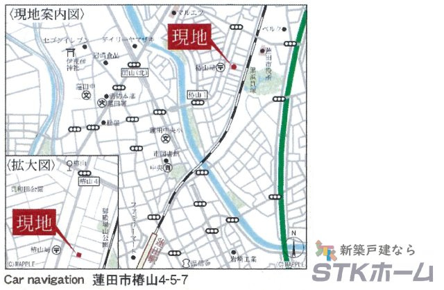 仲介手数料無料　蓮田市椿山４丁目5-7　新築戸建　全１棟の地図|蓮田市椿山４丁目5-7付近