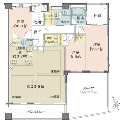  | 約22.3畳のLDは南向きで、日当…